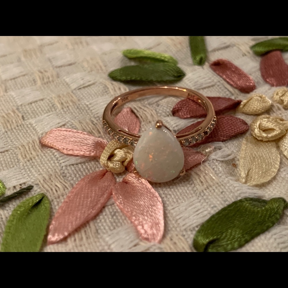 Ralph Lauren Opal Diamond Ring in 10K Rose Gold